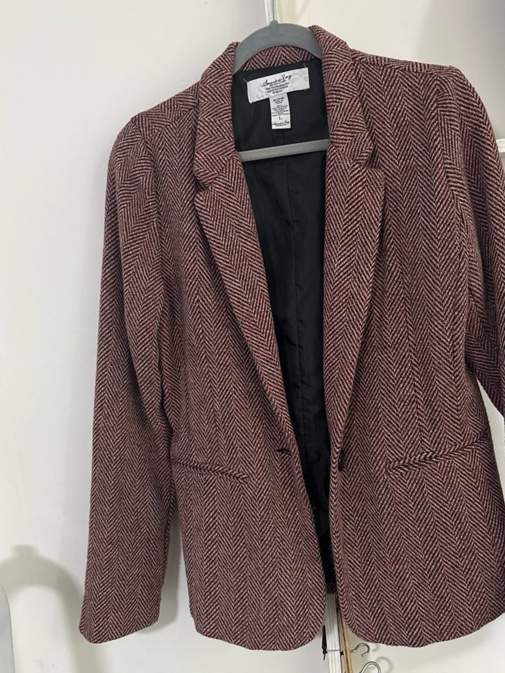American Rag Burgundy Herringbone Blazer